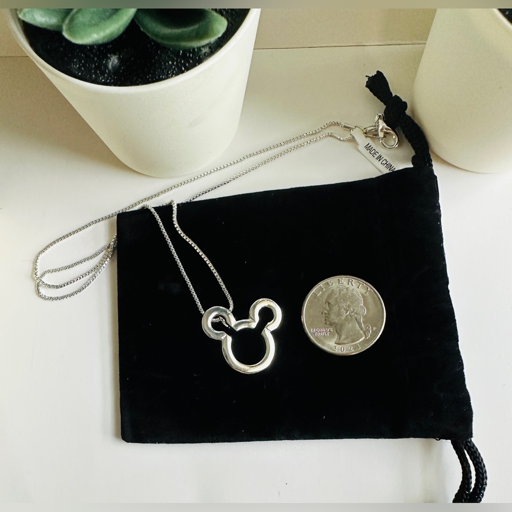 Mickey Mouse Stainless Steel Pendant Necklace & Matching Earrings - NWT - Picture 3 of 9